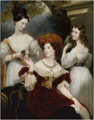 George Hayter Lady Stuart de Rothesay and her daughters, painted in oils oil painting image